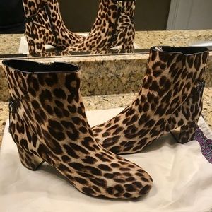 Tory Burch Leopard Calf Hair Booties